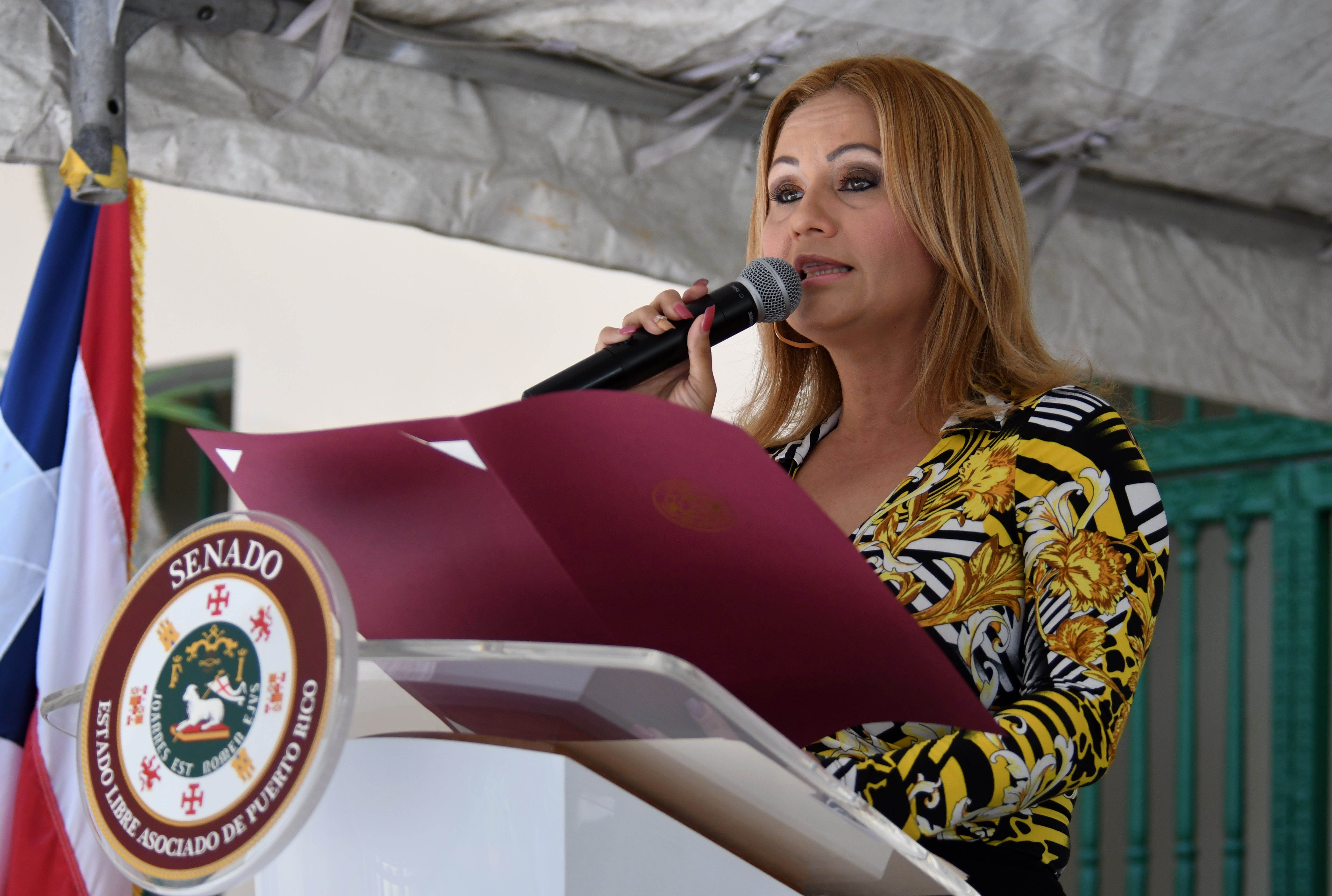 La senadora García Montes entregó una moción de reconocimiento a todos los homenajeados.